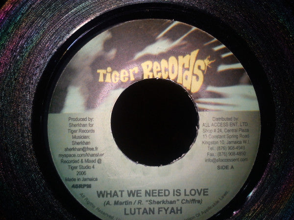 Lutan Fyah - What We Need Is Love / Natural Joy
