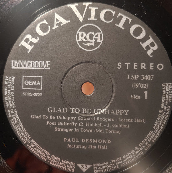 Paul Desmond - Glad To Be Unhappy