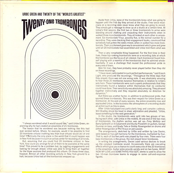 Urbie Green And Twenty Of The "World's Greatest" - Twenty-One Trombones