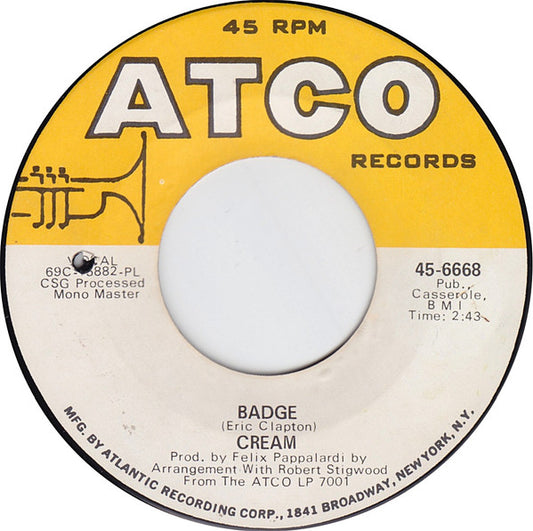 Cream (2) - Badge / What A Bringdown