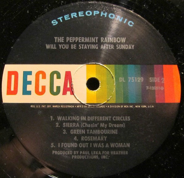 The Peppermint Rainbow - Will You Be Staying After Sunday