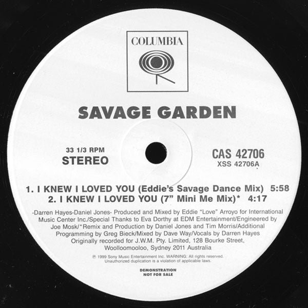 Savage Garden - I Knew I Loved You