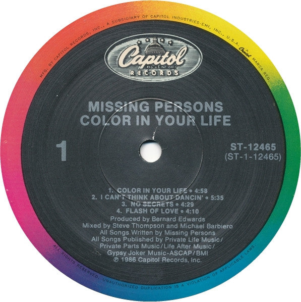 Missing Persons - Color In Your Life