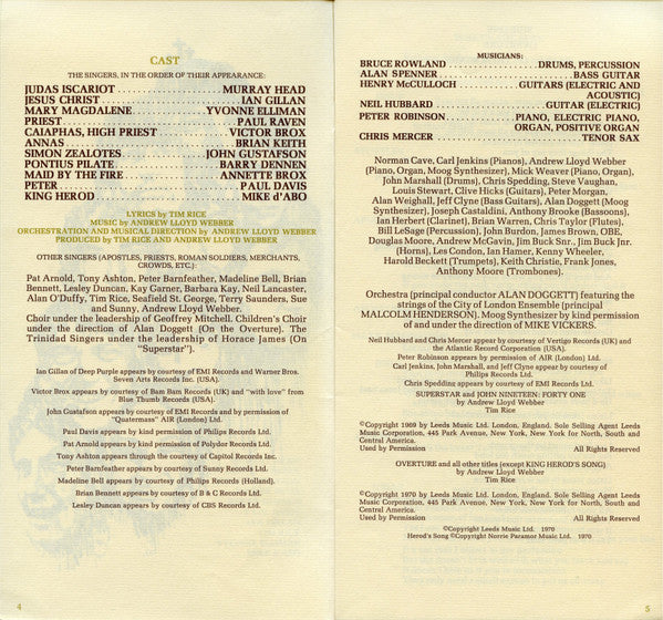 Andrew Lloyd Webber And Tim Rice - Jesus Christ Superstar - A Rock Opera