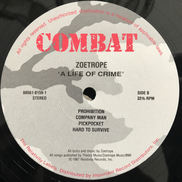 Zoetrope - A Life Of Crime