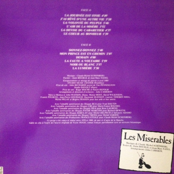 Les Miserables "Highlights" From The Original Paris Cast Recording