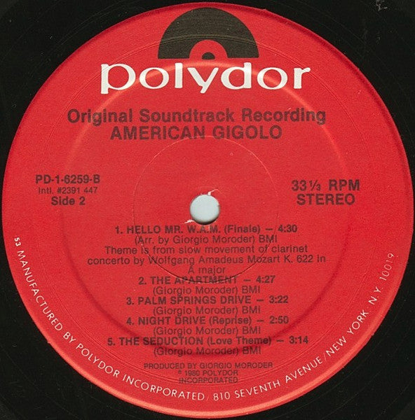 Giorgio Moroder - American Gigolo (Original Soundtrack Recording)