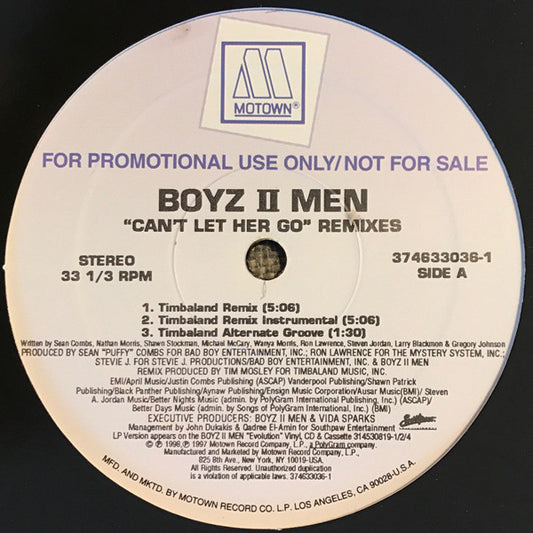 Boyz II Men - Can't Let Her Go (Remixes)