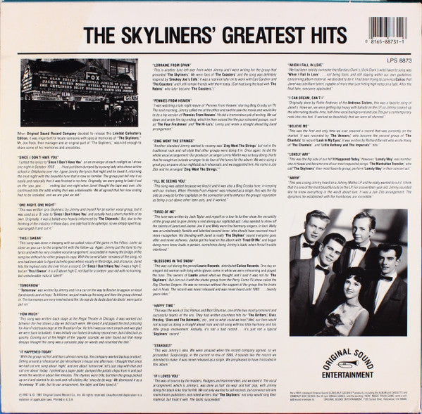 Skyliners' Greatest Hits