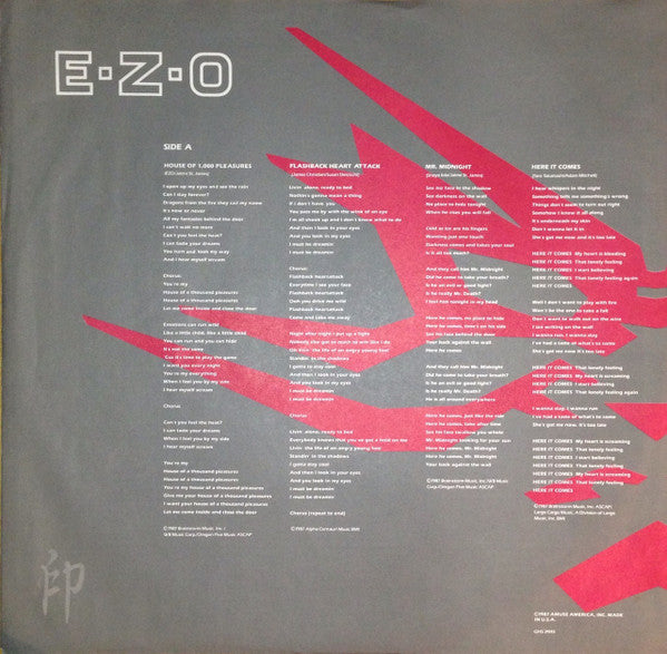 Ezo - E･Z･O [1st Press, PROMO, 1987]
