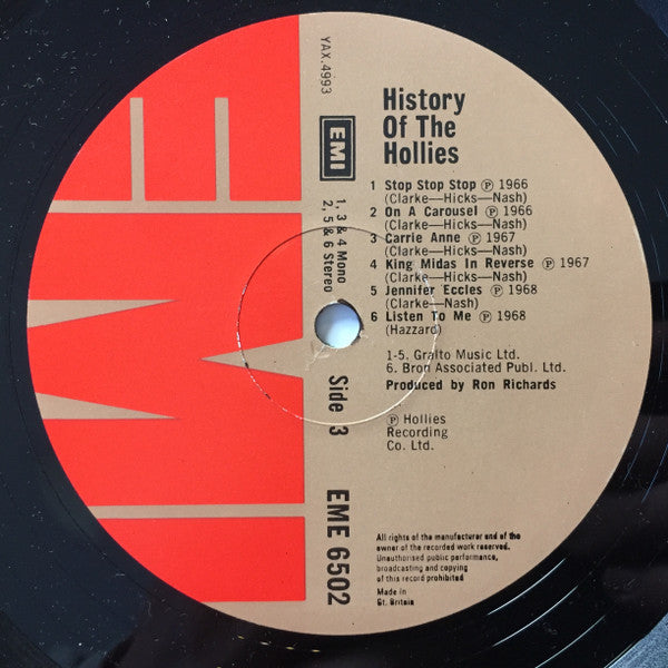 The Hollies - The History Of The Hollies - 24 Genuine Top Thirty Hits