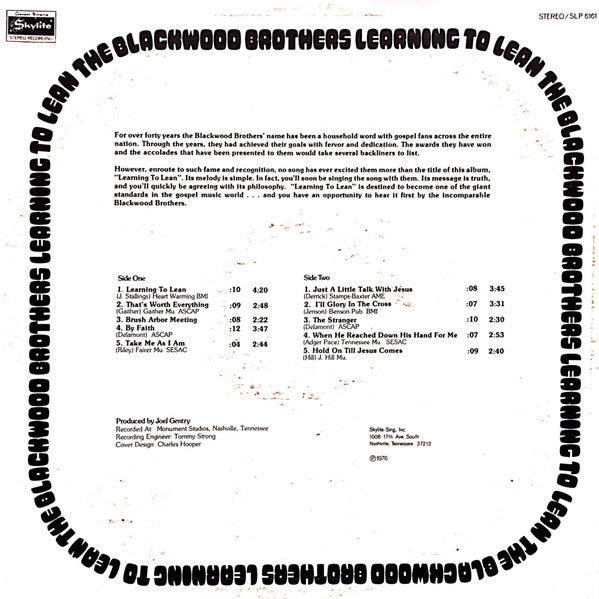 The Blackwood Brothers Quartet - Learning To Lean