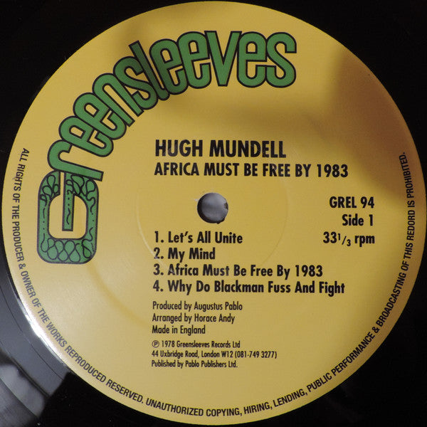 Hugh Mundell - Africa Must Be Free By 1983