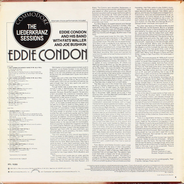 Eddie Condon And His Band - The Liederkranz Sessions