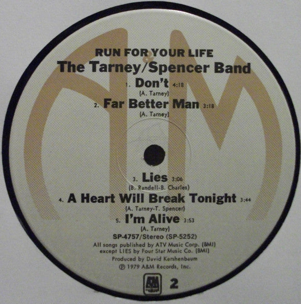 The Tarney/Spencer Band - Run For Your Life