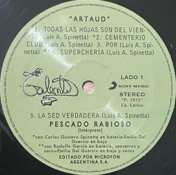Pescado Rabioso - Artaud