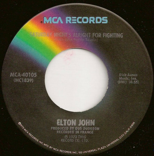 Elton John - Saturday Night's Alright For Fighting