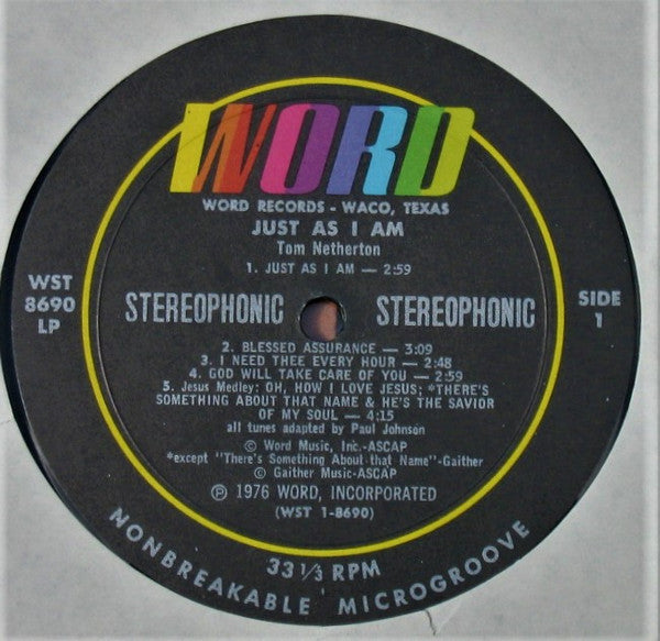 Tom Netherton - Just As I Am