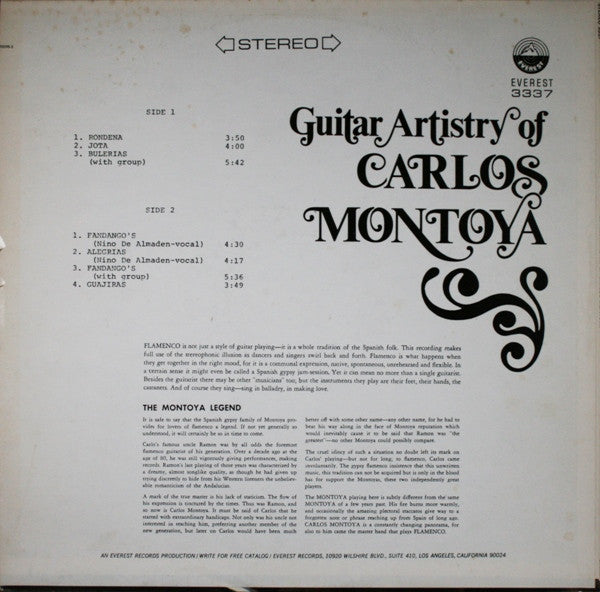 Guitar Artistry Of Carlos Montoya