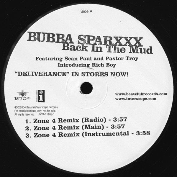 Bubba Sparxxx - Back In The Mudd (Zone 4 Remix)