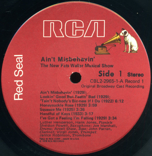 "Ain't Misbehavin'" Original Broadway Cast - Ain't Misbehavin': The New Fats Waller Musical Show