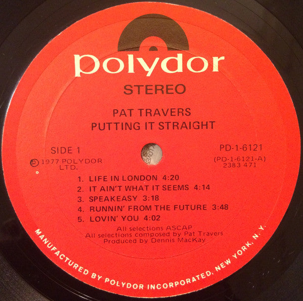 Pat Travers - Putting It Straight
