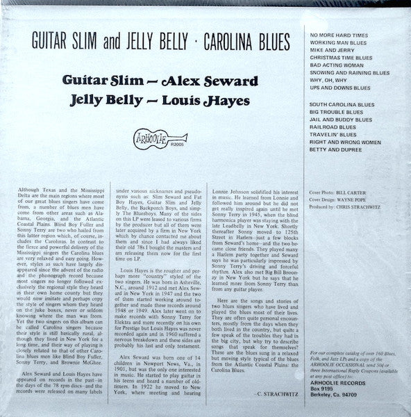Guitar Slim & Jelly Belly - Carolina Blues (1971)
