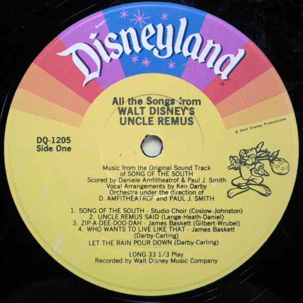 All The Songs From Walt Disney's Uncle Remus - Music From The Original Sound Track Of` "Song Of The South"