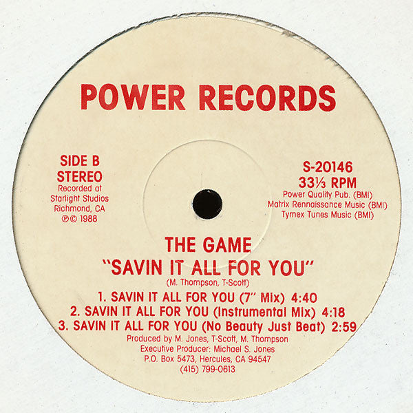 The Game (8) - Savin It All For You