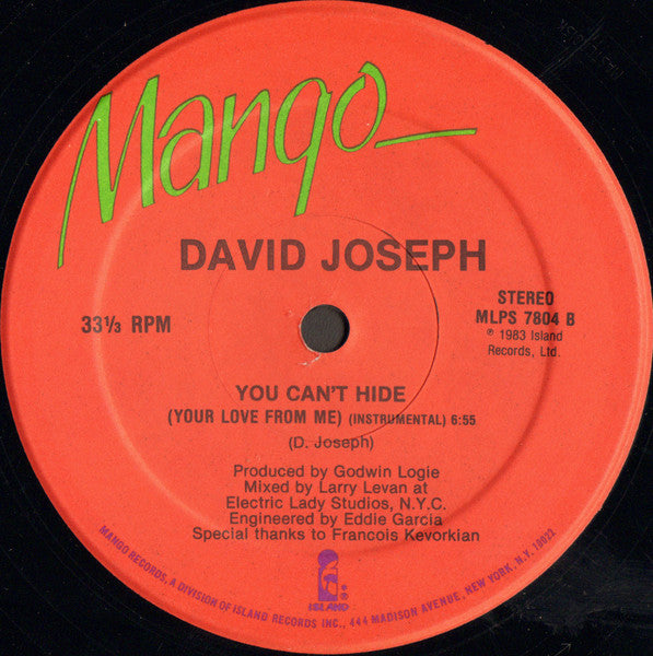 David Joseph - You Can't Hide (Your Love From Me)