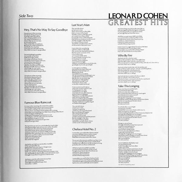 Leonard Cohen - Greatest Hits [180g]