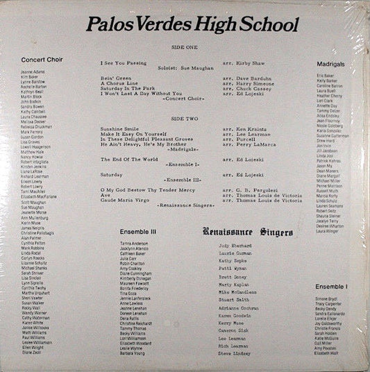 Palos Verdes High School Concert Choir - Palos Verdes High School