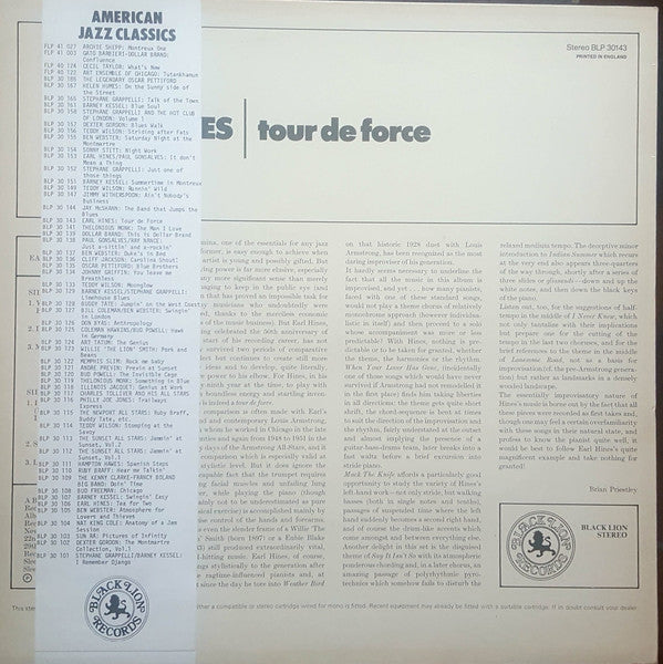 Earl Hines - Tour De Force