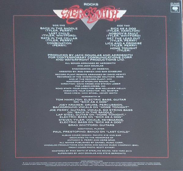 Aerosmith - Rocks [180g, Audiophile, Remastered, 2014]
