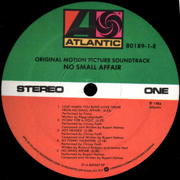 Various - No Small Affair (Original Motion Picture Soundtrack)