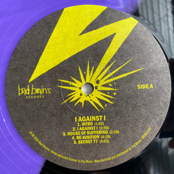 Bad Brains - I Against I [BLACK + PURPLE SPLIT VINYL]