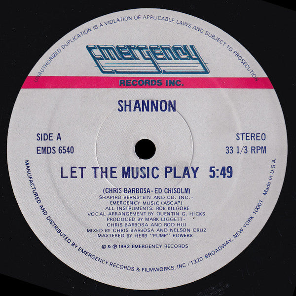 Shannon - Let The Music Play