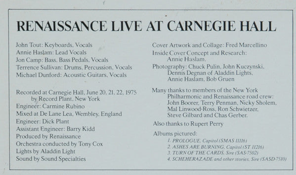 Renaissance (4) - Live At Carnegie Hall