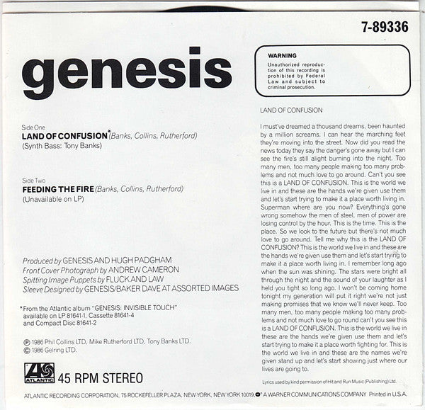 Genesis - Land Of Confusion