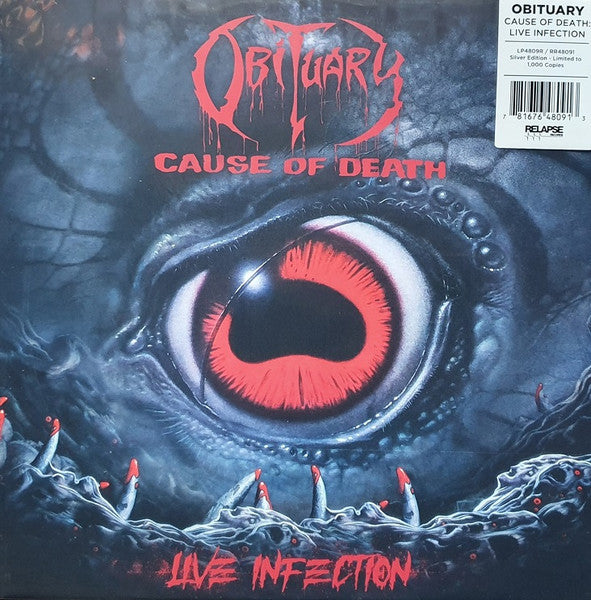 Obituary - Cause Of Death - Live Infection (SILVER VINYL)