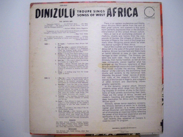 The Dinizulu African Dancers and Singers - Dinizulu Troupe Sings Songs Of West Africa