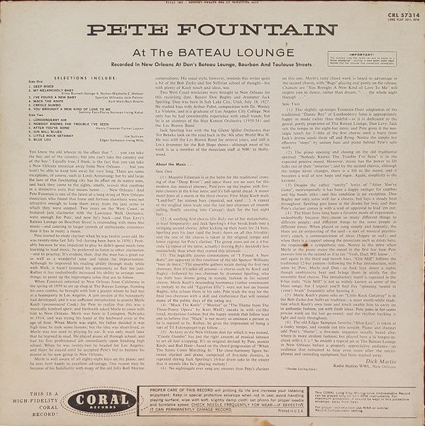 Pete Fountain - Pete Fountain At The Bateau Lounge