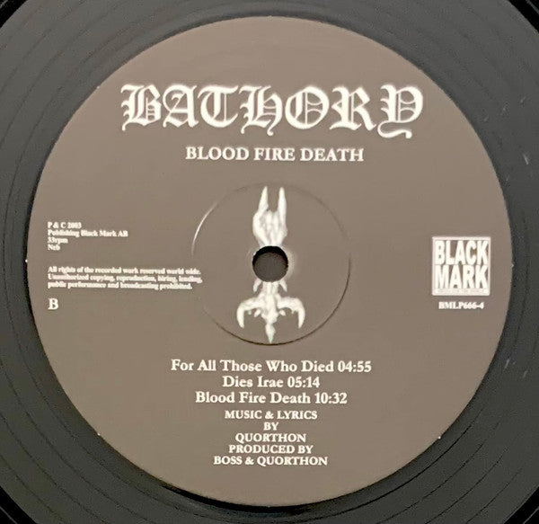 Bathory - Blood Fire Death