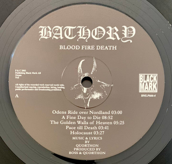 Bathory - Blood Fire Death