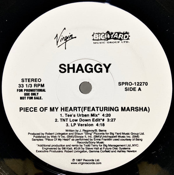 Shaggy - Piece Of My Heart (Todd Terry Remixes)