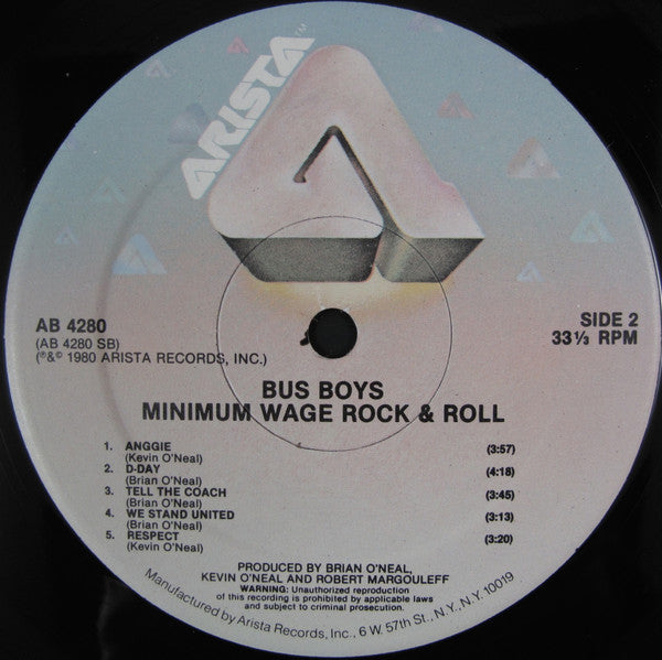 The Bus Boys - Minimum Wage Rock & Roll