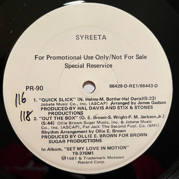 Syreeta - Quick Slick / Out The Box