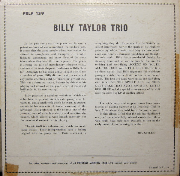 The Billy Taylor Trio