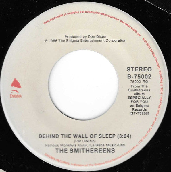The Smithereens - Behind The Wall Of Sleep
