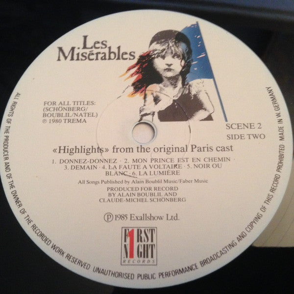 Les Miserables "Highlights" From The Original Paris Cast Recording